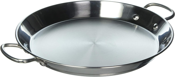 Guison Paella-Pfanne aus Edelstahl mit Sandwichboden, silber, 32 cm