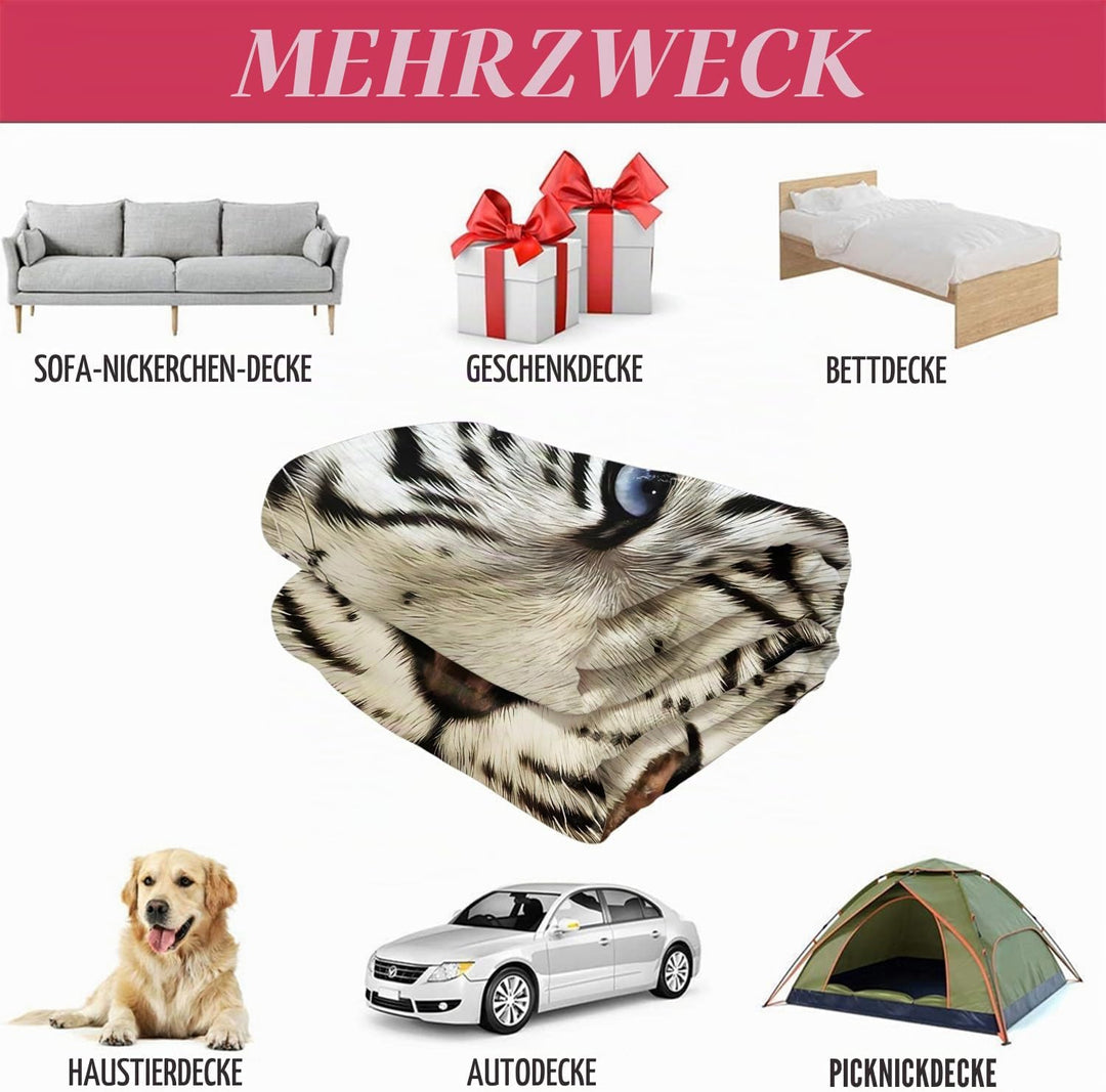 YISUMEI Decke 150x200 cm Kuscheldecken Sanft Flanell Weich Fleecedecke Bettüberwurf Weisses Gesicht