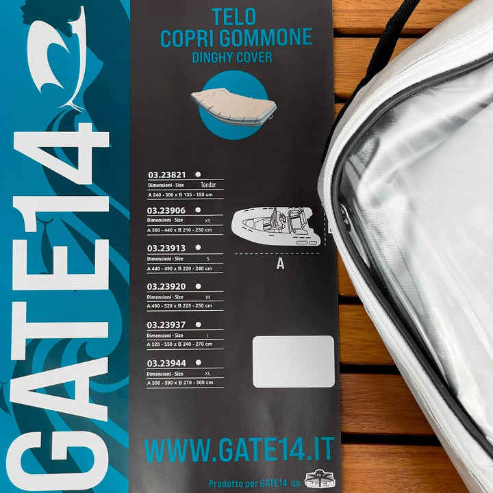 GATE14® Abdeckplane für Schlauchboote Tender Wasserdichtes Polyester 210D Anti-UV, TENDER