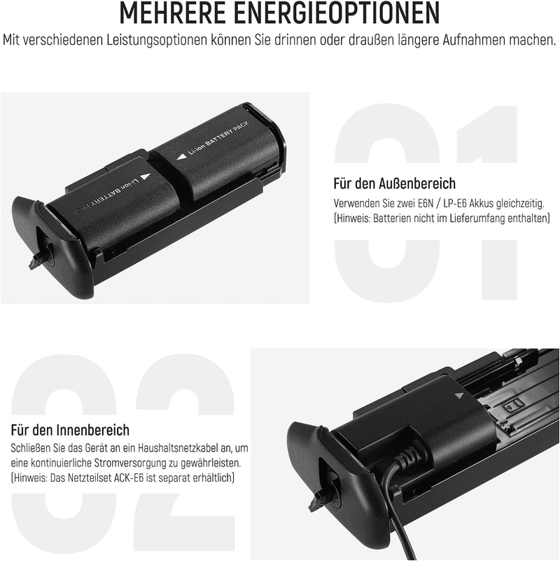 NEEWER BG-E21 Batteriegriff Ersatz, kompatibel mit Canon 6D Mark II DSLR Kamera, vertikaler Batterie