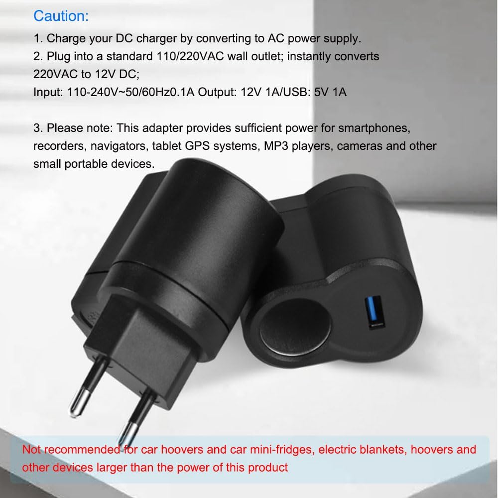 OBEST Adapter Zigarettenanzünder Steckdose KFZ Netzadapter AC auf DC Auto Adapter 240V auf 12V Zigar