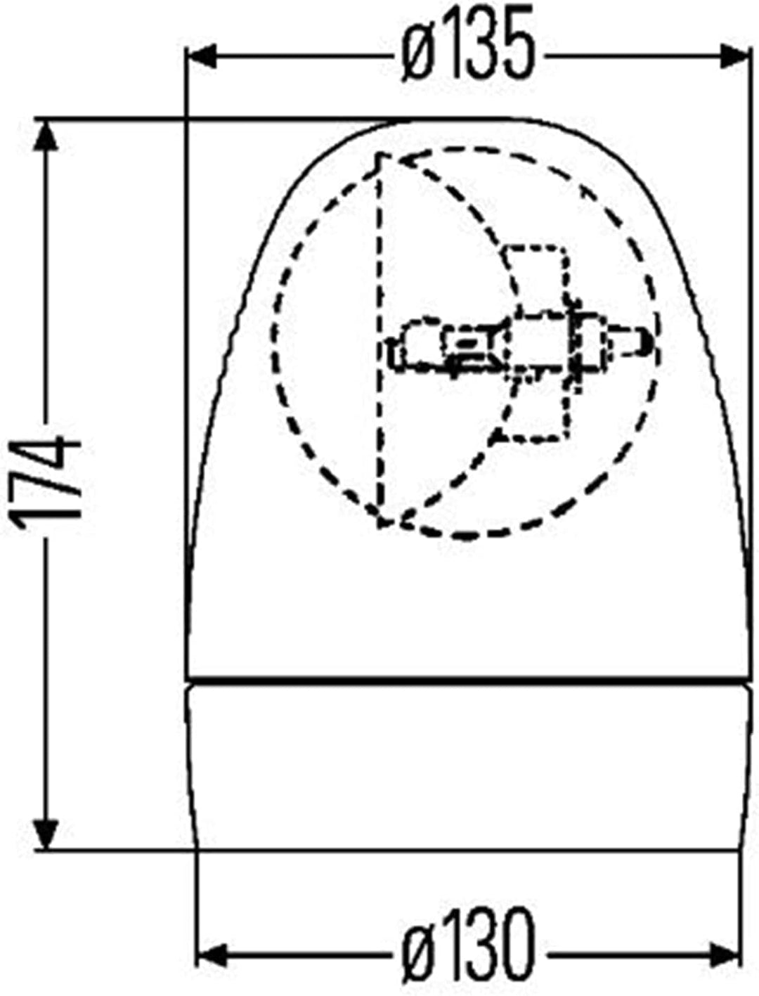 HELLA - Halogen-Rundumkennleuchte - KL Rotafix - 12V - gelb - Magnetbefestigung - Kabel: 2500mm - St