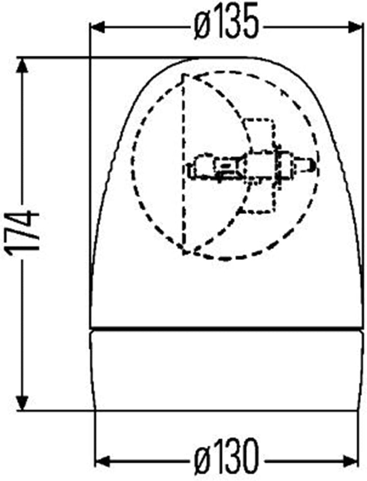 HELLA - Halogen-Rundumkennleuchte - KL Rotafix - 12V - gelb - Magnetbefestigung - Kabel: 2500mm - St