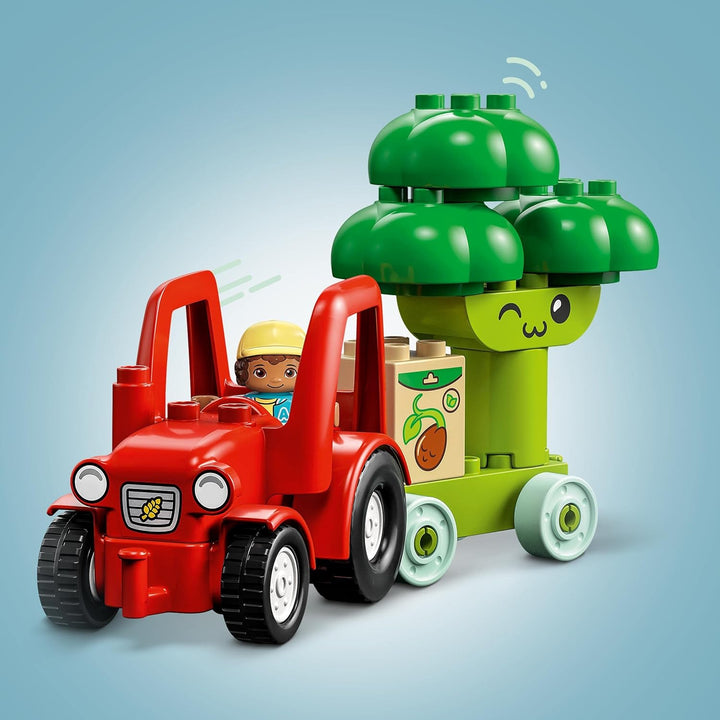 LEGO DUPLO My First Obst- und Gemüse-Traktor, Geschenk Spielzeug zum Basteln, Sortieren und Stapeln