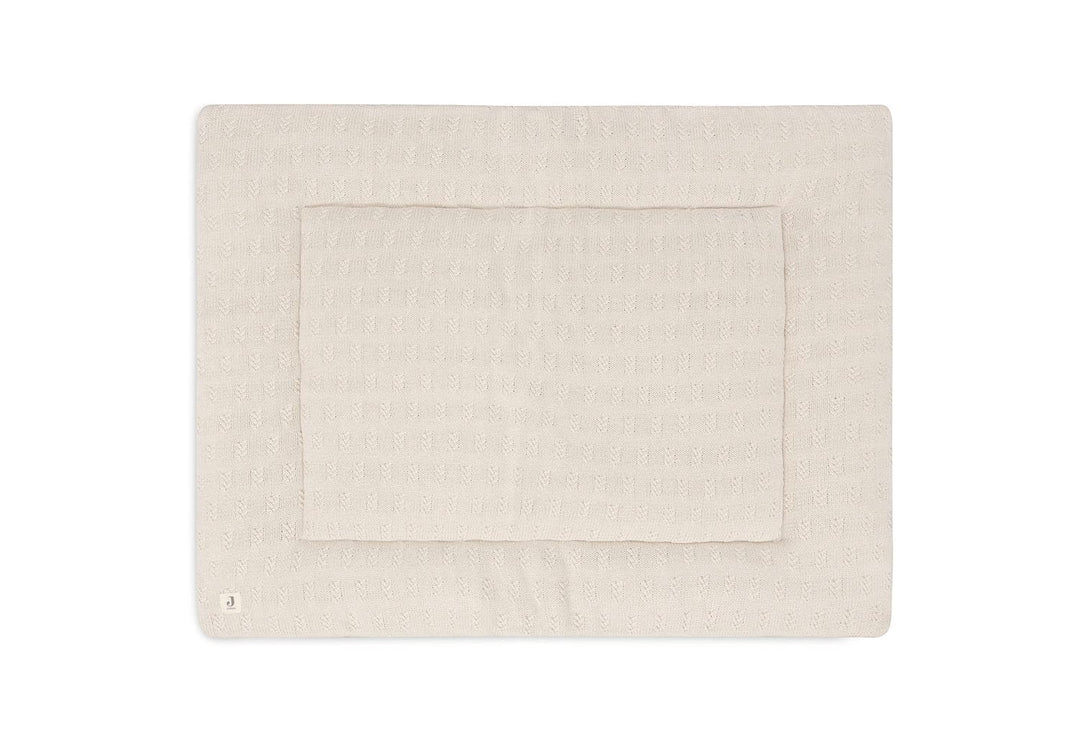 Jollein Krabbeldecke für Baby - Grain Knit, Oatmeal - Laufgittereinlage - 75x95 cm - Spieldecke Baby