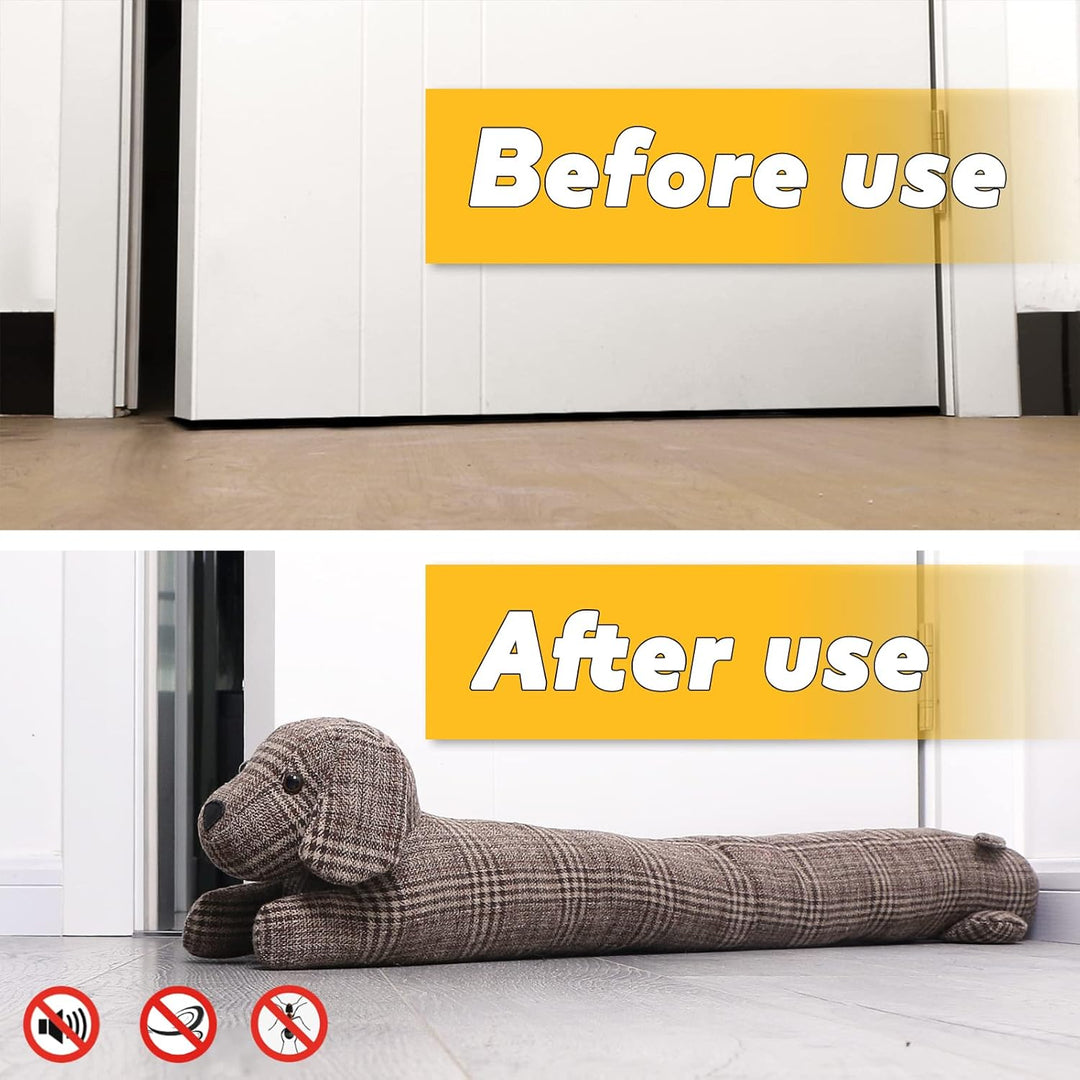 Zugluftstopper für Hunde unter der Tür, strapazierfähig, 1.4 kg, 86.4 cm, dekorativer Stoff, Tür-Zug