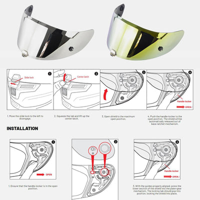 Shkalacar Helmvisier Ersatz für HJC RPHA11 RPHA70 Helm, Integralhelm Visier UV-Beständig, Beschlagfr