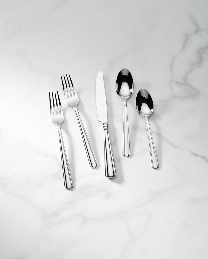 LENOX 890906 Piece Flatware Amber Hill Besteck-Set, 65-teilig, Edelstahl, metallisch Bernstein, Hüge