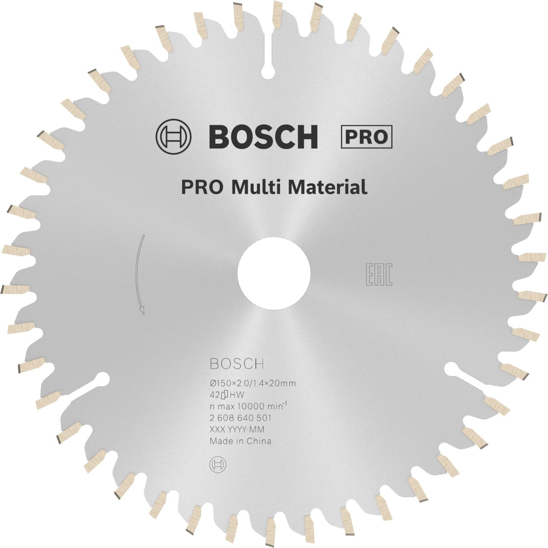 Bosch 1x PRO Multi Material Kreissägeblatt für Netz-Handkreissägen (für Aluminium, Kunststoff, Ø mm,