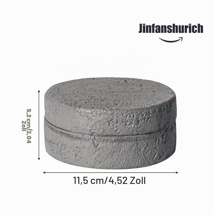 Dekorative Tisch Aufbewahrungsbox mit Deckel aus Zement &amp; Edelstahl, Geruchsdicht, Windfest, Für Inn