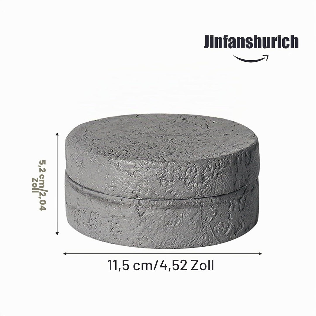 Dekorative Tisch Aufbewahrungsbox mit Deckel aus Zement &amp; Edelstahl, Geruchsdicht, Windfest, Für Inn