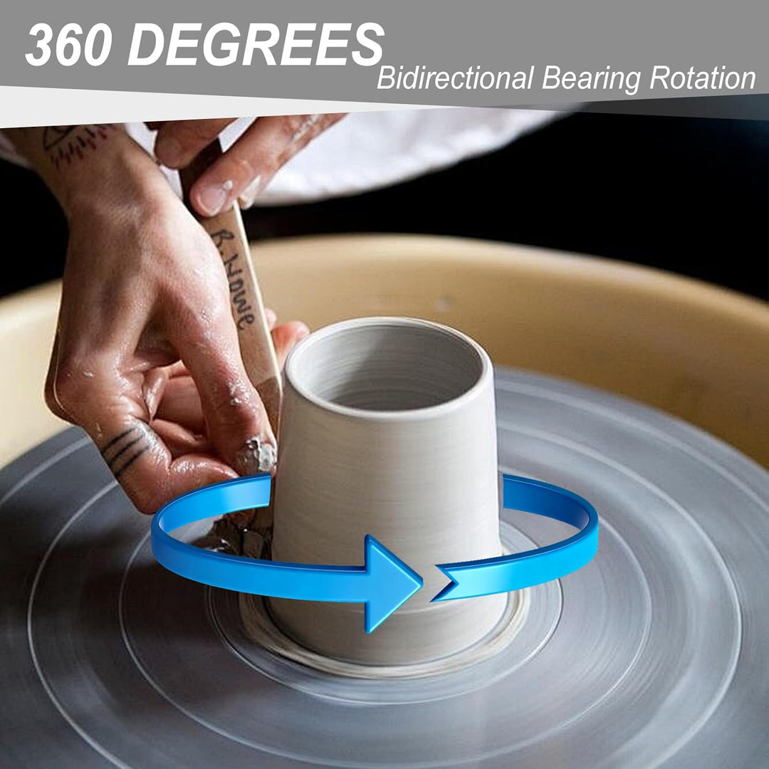 Töpferscheibe, 25cm Aluminium Drehscheibe Craft Clay Drehteller, 360° Rotating & Non-Slip, Doppelsei