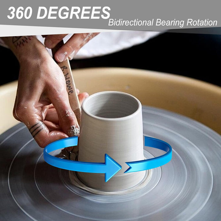 Töpferscheibe, 25cm Aluminium Drehscheibe Craft Clay Drehteller, 360° Rotating & Non-Slip, Doppelsei