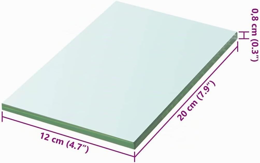 vidaXL Glasboden Glasscheibe Glasplatte für Glasregal Transparent 20 cm x 12 cm 20 x 12 cm, 20 x 12