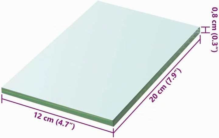 vidaXL Glasboden Glasscheibe Glasplatte für Glasregal Transparent 20 cm x 12 cm 20 x 12 cm, 20 x 12