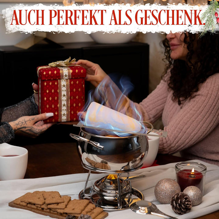 TOPANBIETER 999 Feuerzangenbowle Set - Hochwertiges Edelstahl-Set für Genuss und Hingucker - Inklusi