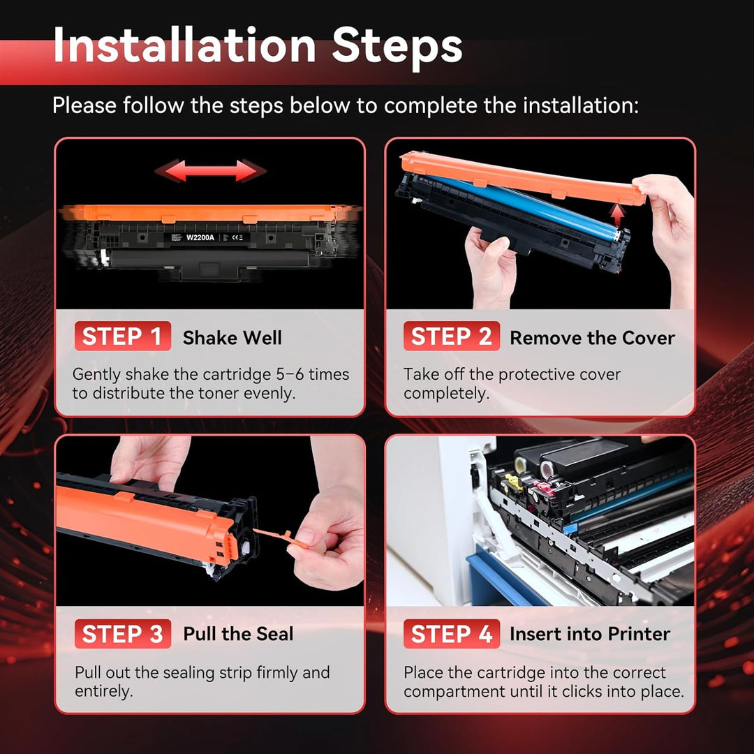 220A 220X (Mit Chip) Toner Kompatibel für HP 220A Toner 220X Toner für HP Color Laserjet Pro MFP 430