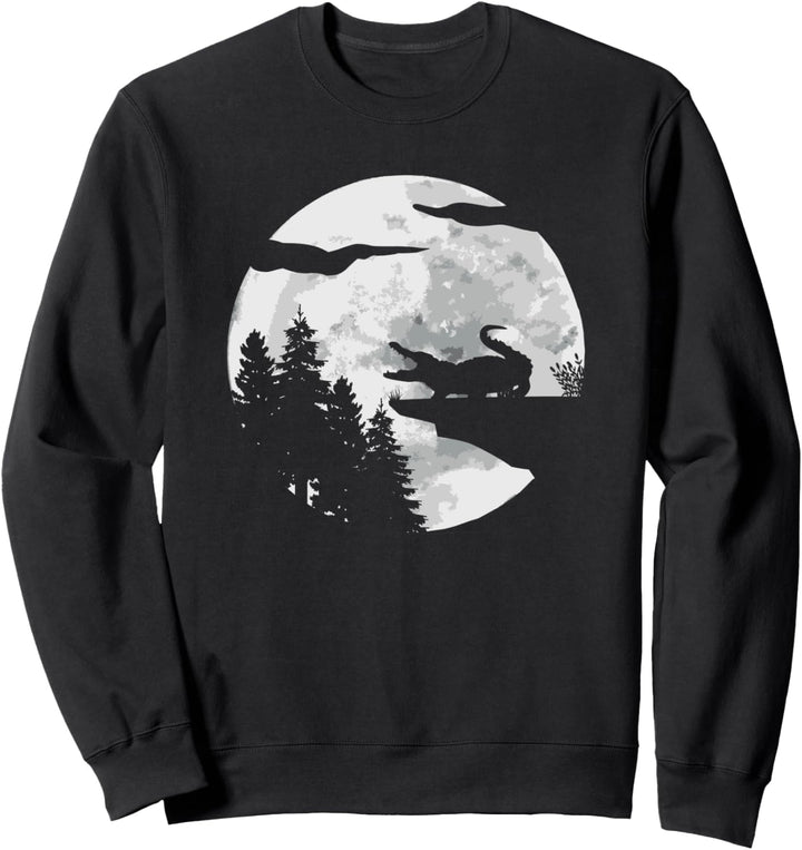Alligator Reptil Crocodile - Vollmond Kaiman Krokodil Sweatshirt
