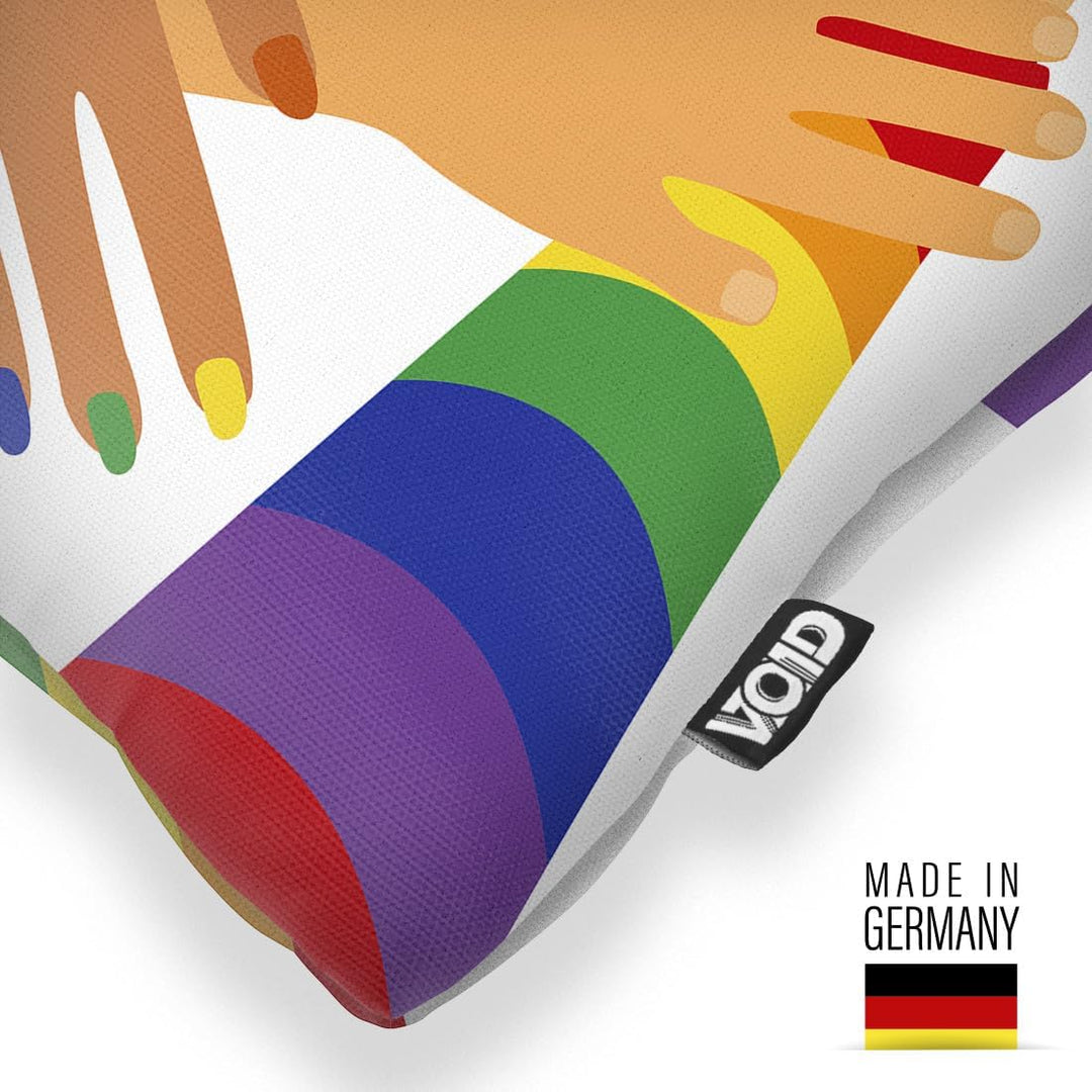 VOID Pride LGBTQ Hands Kissenbezug Kissenhülle Polyester wasserfest Outdoor Indoor, Kissen Grösse:80