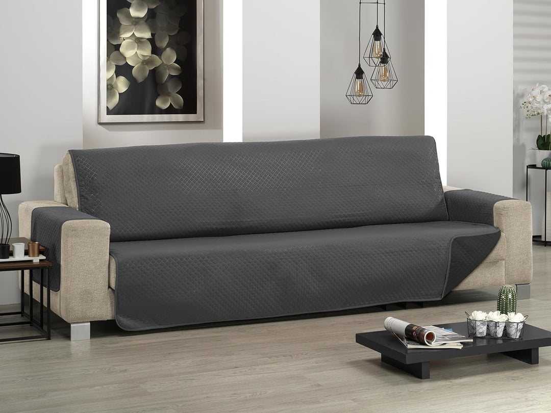 Martina Home Diamond Sofabezug, Polyester, Anthrazit/Schwarz, 4 Plätze Anthrazit/Schwarz 4 Plätze, A