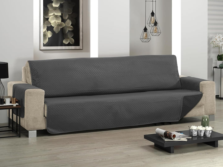 Martina Home Diamond Sofabezug, Polyester, Anthrazit/Schwarz, 4 Plätze Anthrazit/Schwarz 4 Plätze, A