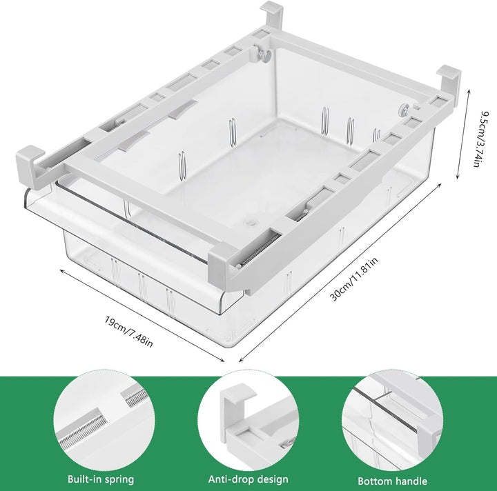 Fridge Organiser Transparent Partition Layer Organiser Adjustable Storage Shelf Clamp Drawer Organis