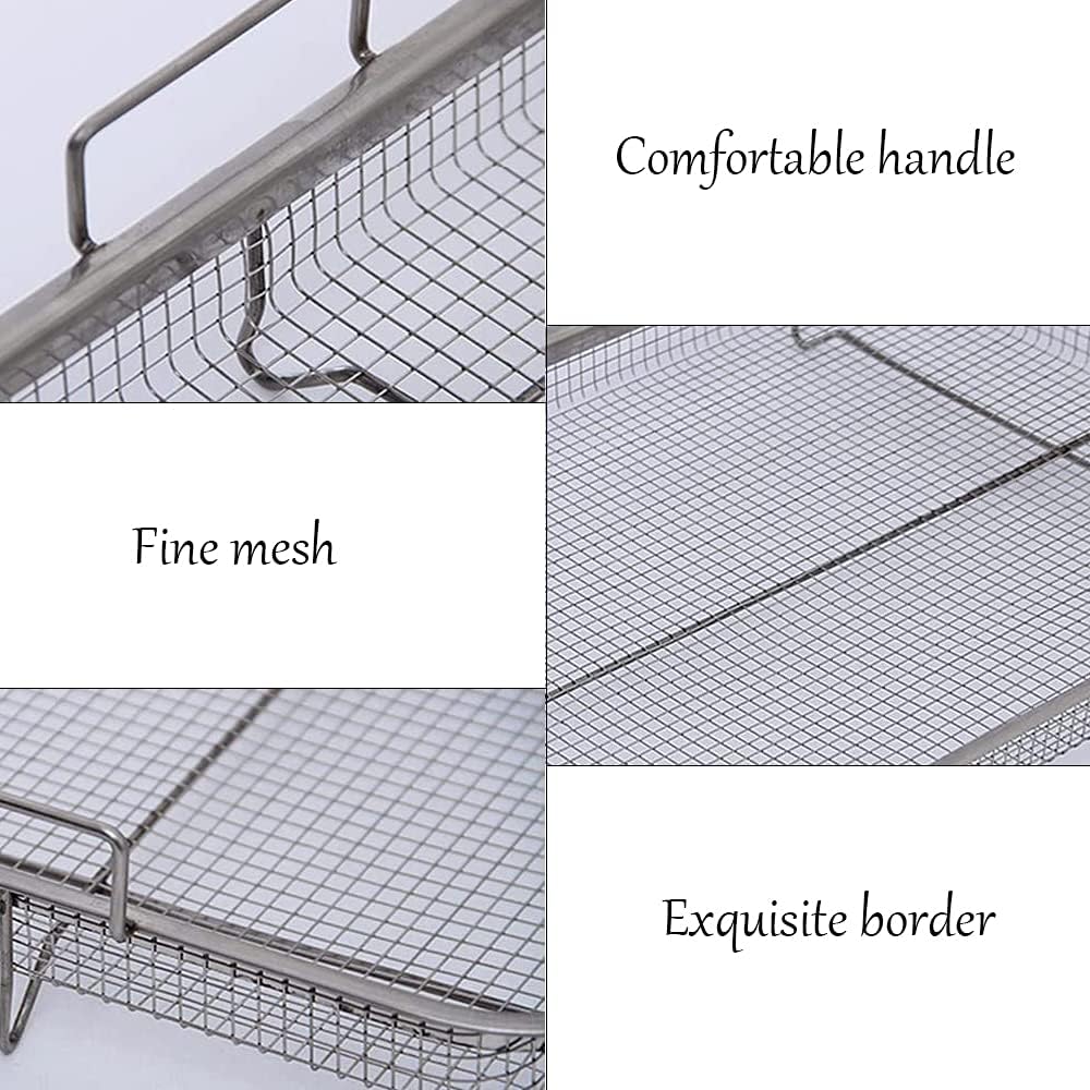 BBQ Grillkorb,Edelstahl Grillkorb Mit Griff,Backform Set Korb,Crisper Korb,Mesh Grillkorb,Kupfer Fri