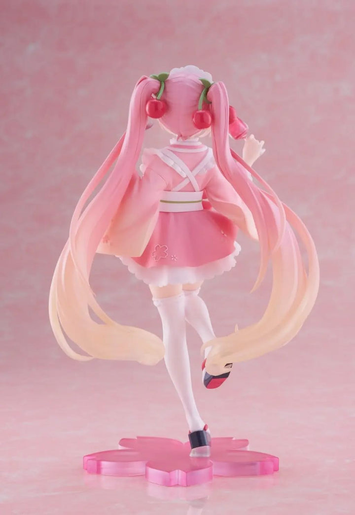 Taito Hatsune Miku Statuette PVC Newley Written Sakura Miku Japanese Cafe Ver. 18 cm