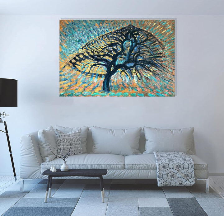 Apfelbaum Pointillist Version von Piet Mondrian Leinwanddruck, gerahmt, Wandkunst, Poster, Bilder, K