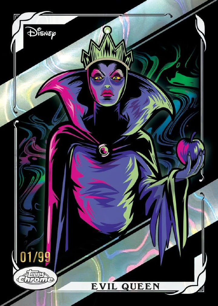 2026 Topps Disney-Neon-Vorteilsbox enthält 35 Karten mit zwei parallelen Basiskarten mit Diamant-Par