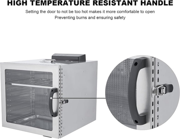 Lebensmittel-Dehydrator, 1000W, LED-Smart-Panel, Temperatur Einstellbar (86-194°F), Einstellbare Zei