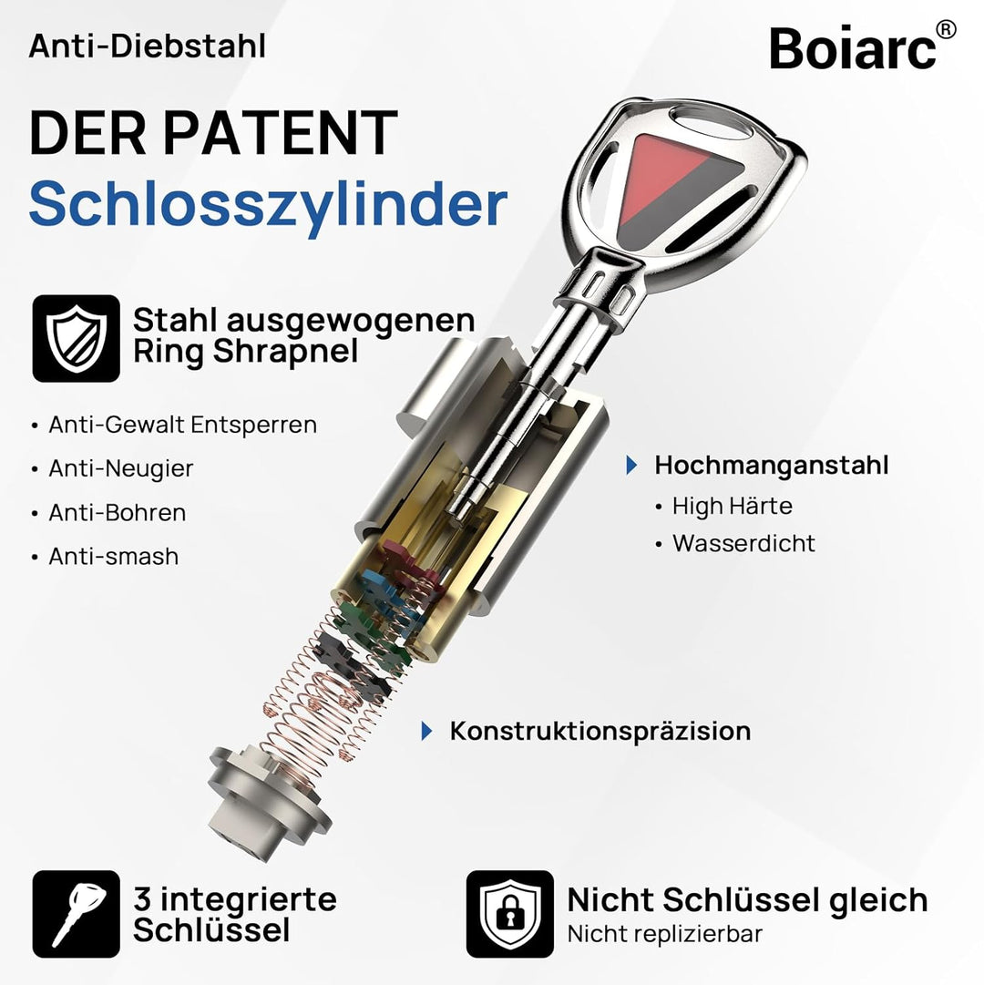 Boiarc Pedalschloss Diebstahlsicherung für Auto Bremse Kupplung, Schwerer Edelstahl Wegfahrsperre, B