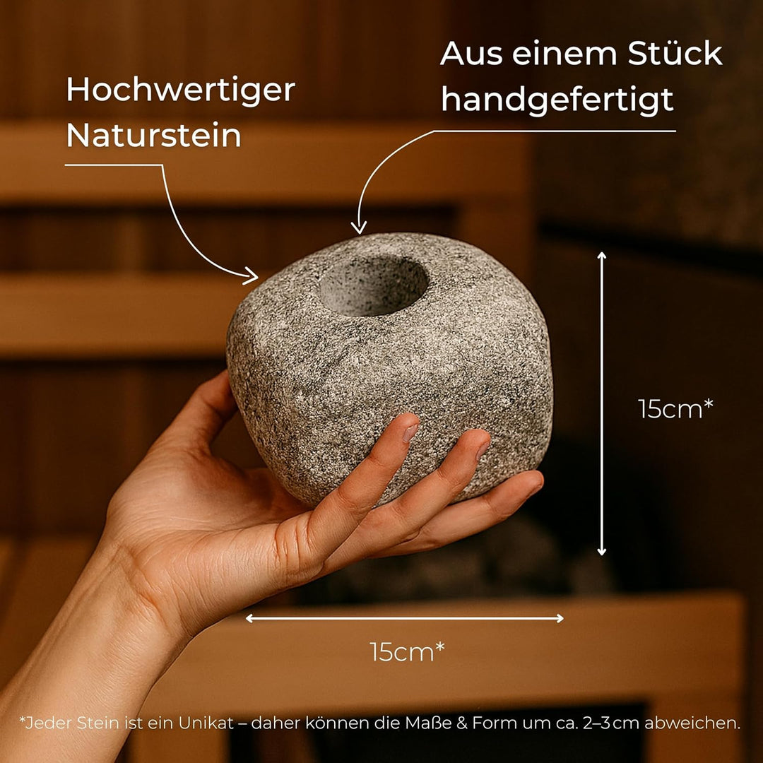 Saunastein Naturstein | Handgefertigter Dampfstein für Sauna | Für langanhaltenden Aufguss & verbess