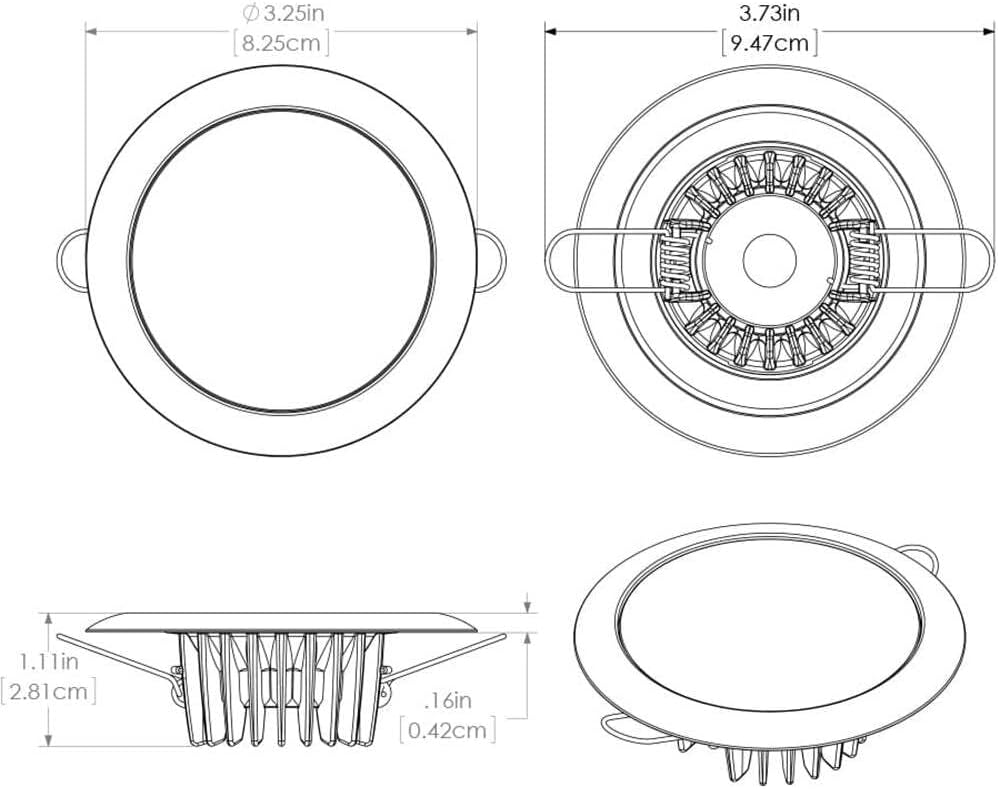Lumitec Mirage Glas Lünette Innen und Aussen Flush Mount LED Down Light