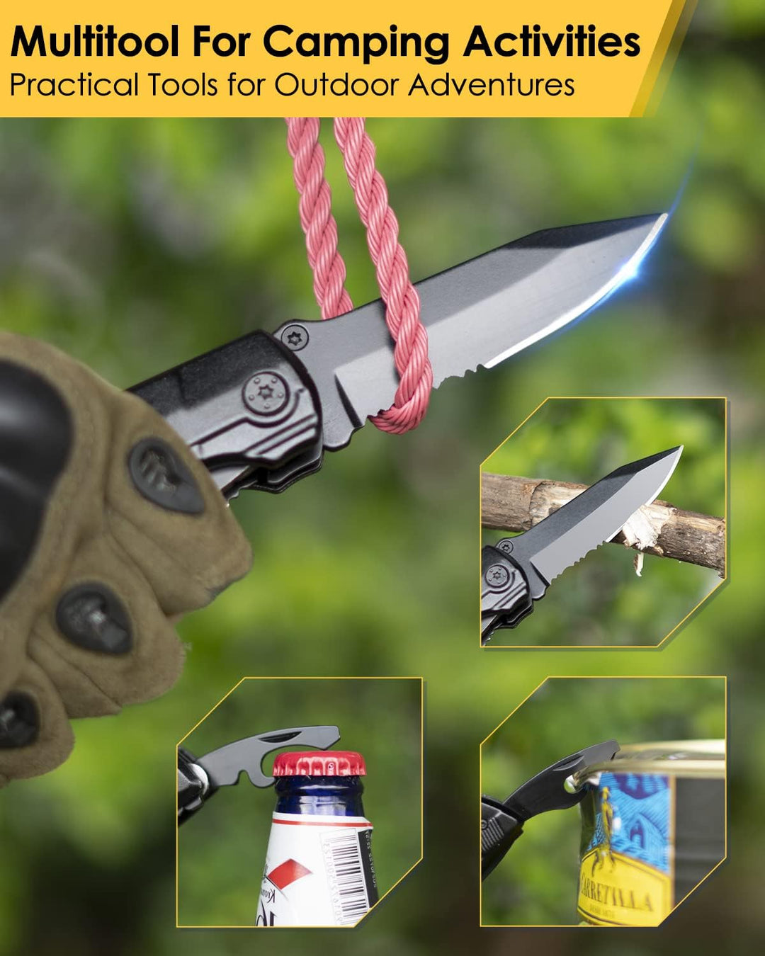 Geschenke für Männer, Multper 5 in 1 Multitool &amp; 18 in 1 Schneeflocken Multitool Gadgets, Faltbares