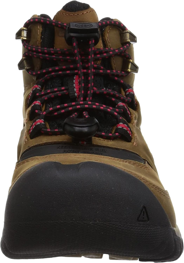 KEEN Unisex-Kinder Ridge Flex Mid wasserdichte Wanderstiefel 24 EU Bison Red Carpet, 24 EU Bison Red