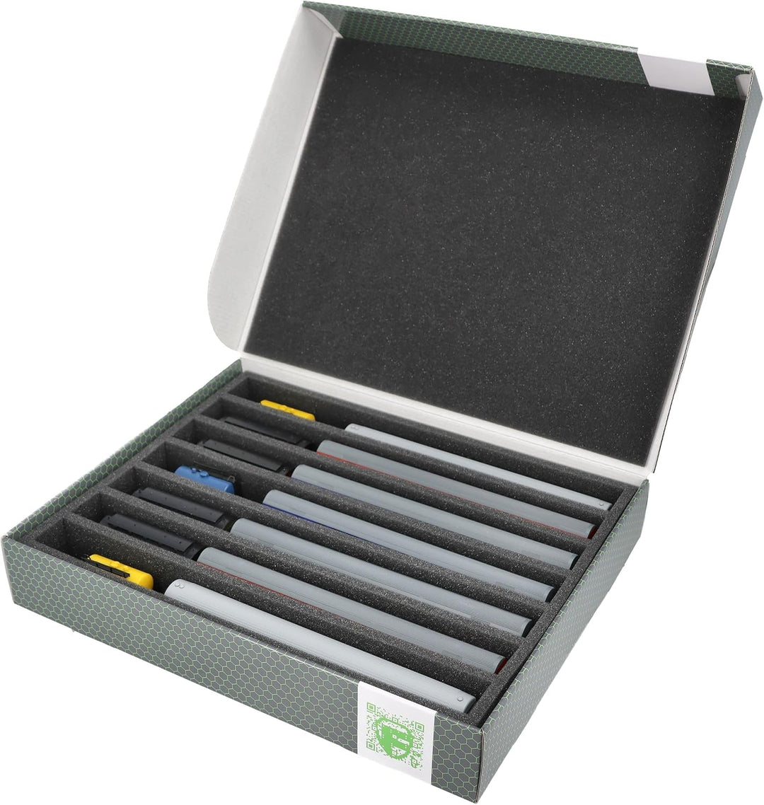 Feldherr Lagerbox FSLB055 für Modelleisenbahn Loks, Wagons und Fahrzeuge - 7 Stege für Spur TT - ste