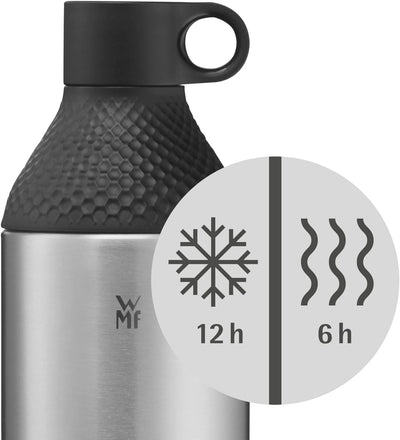 WMF Waterkant Iso2Go Trinkflasche Edelstahl 500ml, Teeflasche, Thermosflasche, Isolierflasche, Kohle