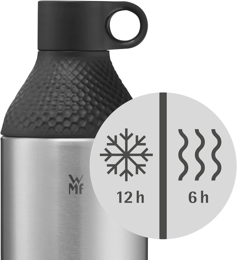 WMF Waterkant Iso2Go Trinkflasche Edelstahl 750ml, Teeflasche, Thermosflasche, Isolierflasche, Kohle