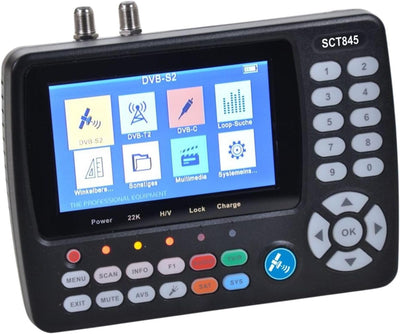 Summit SCT 845 Satelliten Messgerät I Sat Finder für DVB-S/S2, DVB-T/T2 & DVB-C I Digitales Messgerä