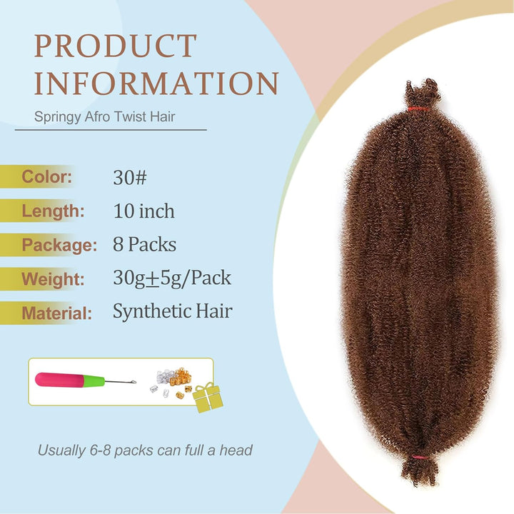 LPARMJIT Springy Afro Kinky Twist Crochet Haar Vorgetrennte Kinky Marley Twists Flechten Haar Faux L