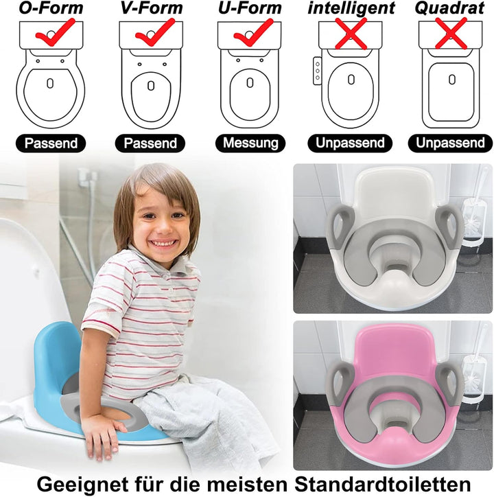 Kinder Toilettensitz WC Sitz, Baby Training Toilettentrainer, Kloaufsatz Kinder mit Anti-Rutsch Grif