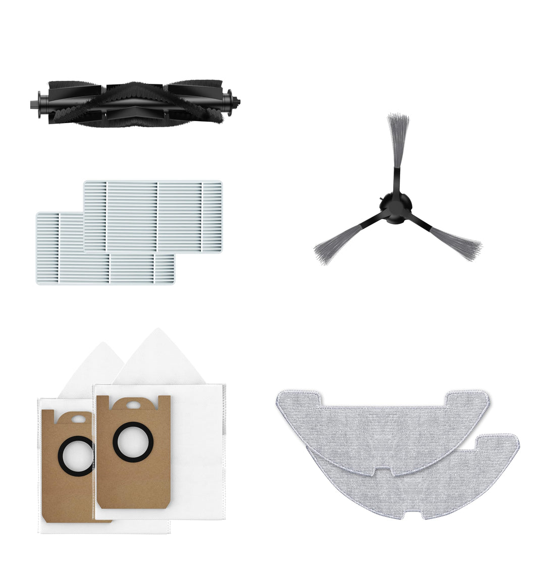 Airzeen Zubehör Set für Q10 pro Roboterstaubsauger, Hauptbürste x1, Filter x2, Waschbares Reinigungs
