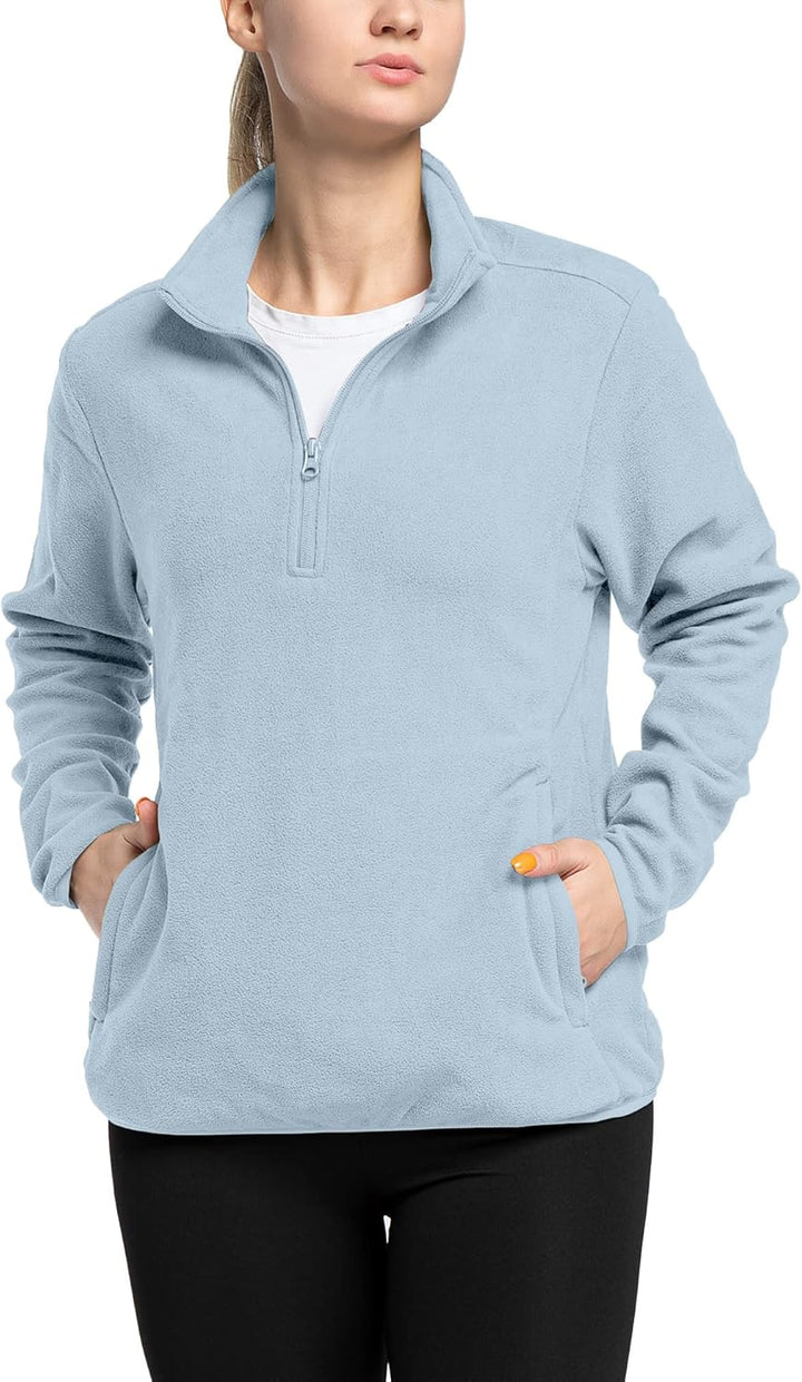 33,000ft Damen Fleece Pullover mit Halbreissverschluss Fleeceshirt Winter Warm Ski-Pullover Microfle