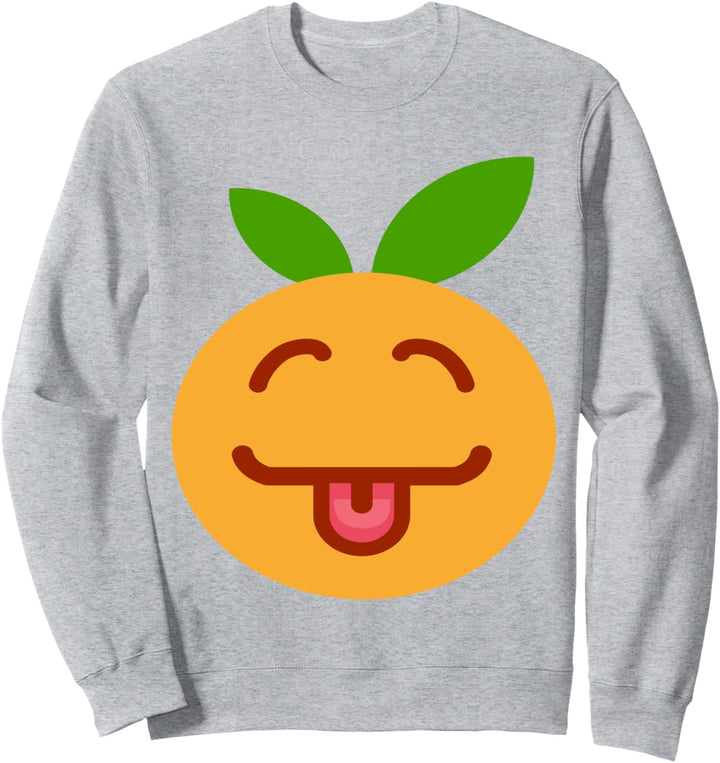 Clementine Orange Zunge ragt heraus Sweatshirt