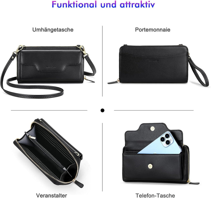 nuoku Crossbody Taschen für Frauen, Handgelenk Brieftaschen für Frauen, Clutch Geldbörsen für Frauen