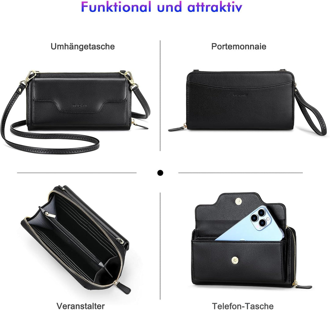 nuoku Crossbody Taschen für Frauen, Handgelenk Brieftaschen für Frauen, Clutch Geldbörsen für Frauen