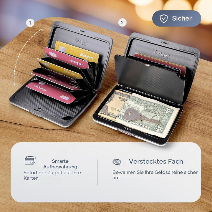 ÖGON -DESIGNS- V2 Smart Case Large - Aluminium Geldbörse - RFID Blockierung Kartenhalter - Kapazität