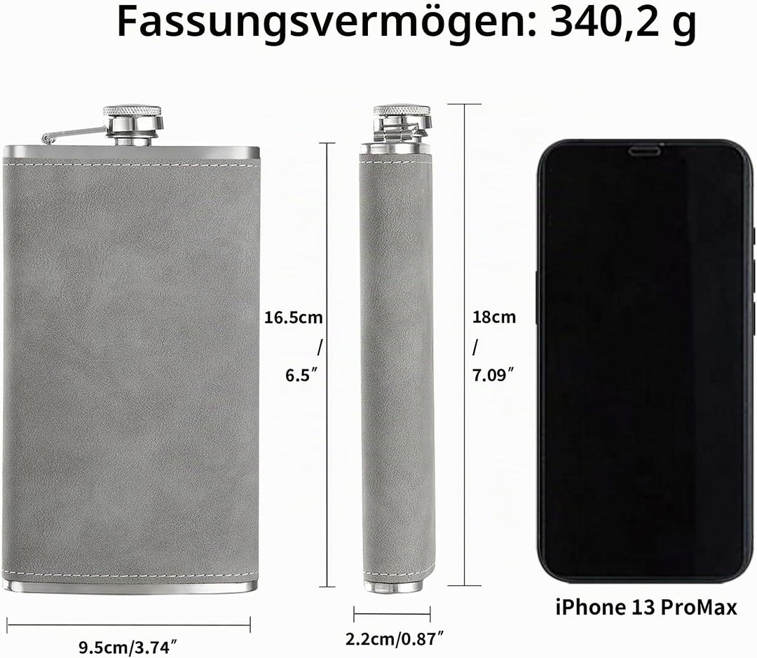 Flachmann für Trauzeugen, personalisierbar, Edelstahl, gross, graviert, für Hochzeit, Wandern, Jungg