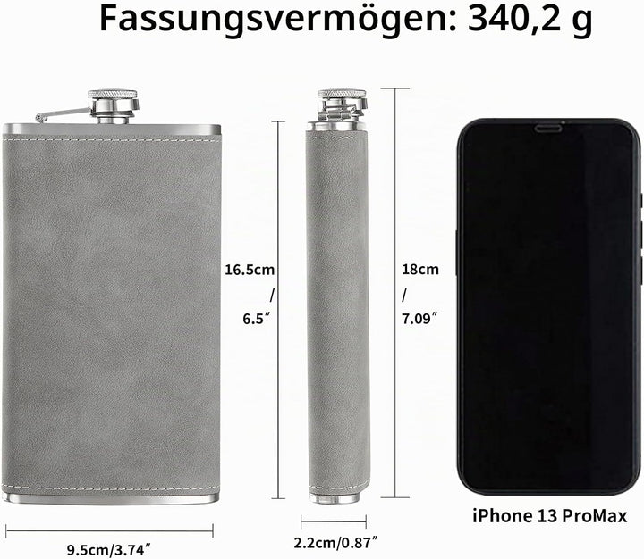 Flachmann für Trauzeugen, personalisierbar, Edelstahl, gross, graviert, für Hochzeit, Wandern, Jungg